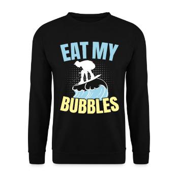 Eat My Bubbles Water Sports Waterskiing Waterskiing - Unisex Sweatshirt - black - Front - Alina (178cm) & Michal (187cm)