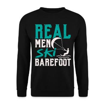Real men go barefoot waterskiing Waterskiing - Unisex Sweatshirt - black - Front - Alina (178cm) & Michal (187cm)