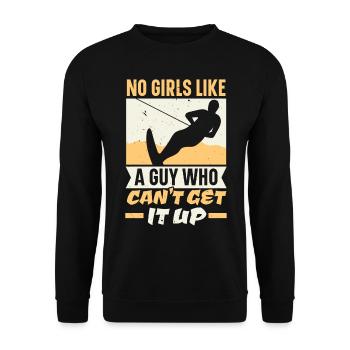 No girl likes a guy who doesn't pick him up - Unisex Sweatshirt - black - Front - Alina (178cm) & Michal (187cm)