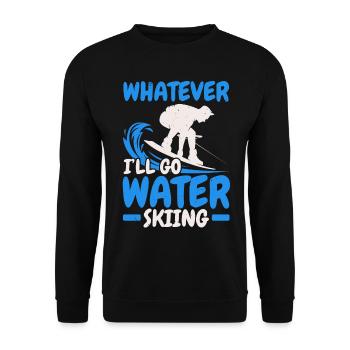I go water skiing Waterskiing Water - Unisex Sweatshirt - black - Front - Alina (178cm) & Michal (187cm)