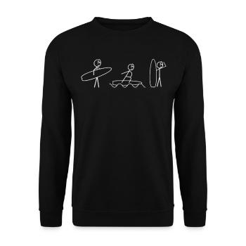 Surfing Stick Figure Surfers - Unisex Sweatshirt - black - Front - Alina (178cm) & Michal (187cm)