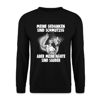 Schweißer Spruch Design für Metallbauer - Unisex Pullover - Schwarz - Vorne - Alina (178cm) & Michal (187cm)