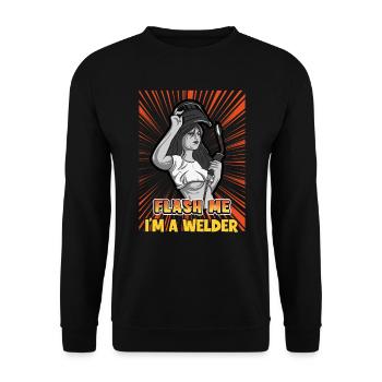Welder Spruch Design for MetalWorkers - Unisex Sweatshirt - black - Front - Alina (178cm) & Michal (187cm)