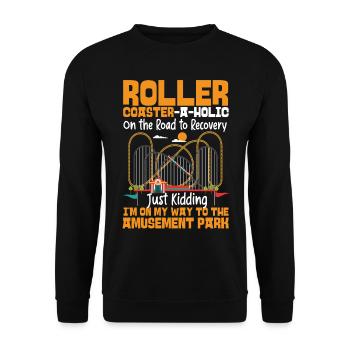 Roller de montagnes russes - Sweat-shirt Unisexe - noir - Devant - Alina (178cm) & Michal (187cm)