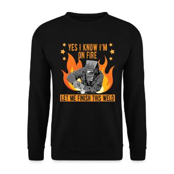 Welder slogan design for metal workers - Unisex Sweatshirt - black - Front - Alina (178cm) & Michal (187cm)