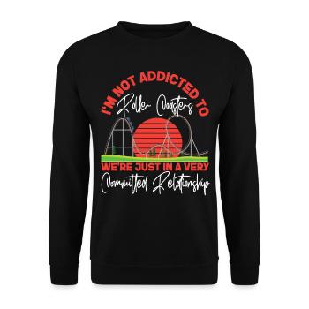 Roller Coaster I'm Not Addicted To - Unisex Pullover - Schwarz - Vorne - Alina (178cm) & Michal (187cm)