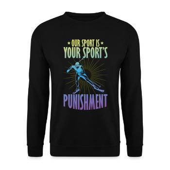 Cross-country biathlon cross-country skiers - Unisex Sweatshirt - black - Front - Alina (178cm) & Michal (187cm)