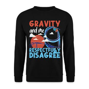 Montagnes russes Gravity et moi - Sweat-shirt Unisexe - noir - Devant - Alina (178cm) & Michal (187cm)