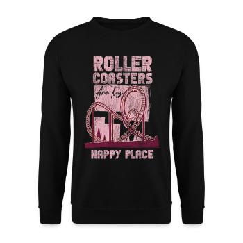 Roller Coaster Vintage Roller - Unisex Pullover - Schwarz - Vorne - Alina (178cm) & Michal (187cm)