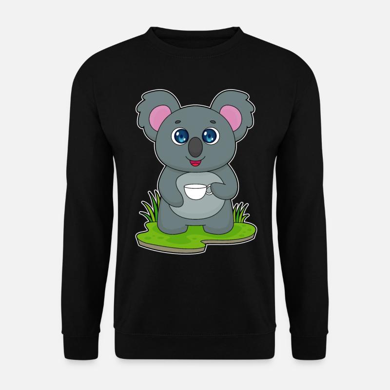 Koala with coffee cup - Unisex Sweatshirt - black