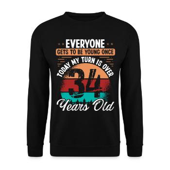 34 Year Old Birthday Idea for Men 34 Birthday - Unisex Sweatshirt - black - Front - Alina (178cm) & Michal (187cm)