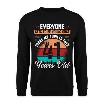 41 Year Old Birthday Idea for Men 41 Birthday - Unisex Sweatshirt - black - Front - Alina (178cm) & Michal (187cm)