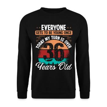 36 Year Old Birthday Idea for Men 36 Birthday - Unisex Sweatshirt - black - Front - Alina (178cm) & Michal (187cm)