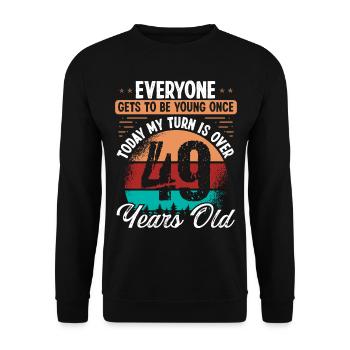 49 Year Old Birthday Idea for Men 49 Birthday - Unisex Pullover - Schwarz - Vorne - Alina (178cm) & Michal (187cm)