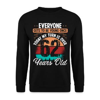 62 Year Old Birthday Idea for Men 62 Birthday - Unisex Sweatshirt - black - Front - Alina (178cm) & Michal (187cm)