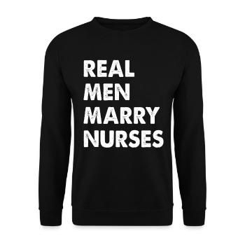 De vrais hommes épousent des infirmières infirmières Mari - Sweat-shirt Unisexe - noir - Devant - Alina (178cm) & Michal (187cm)