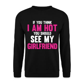 Si vous pensez que je suis mignon, vous devriez voir ma petite amie - Sweat-shirt Unisexe - noir - Devant - Alina (178cm) & Michal (187cm)