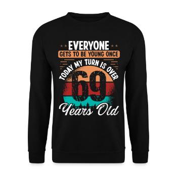Idée d’anniversaire de 69 ans pour hommes 69 anniversaire - Sweat-shirt Unisexe - noir - Devant - Alina (178cm) & Michal (187cm)