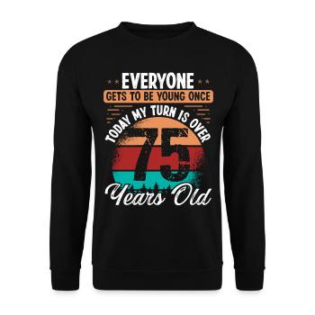 75 Year Old Birthday Idea for Men 75 Birthday - Unisex Sweatshirt - black - Front - Alina (178cm) & Michal (187cm)