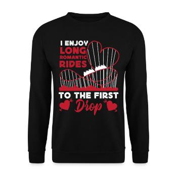 Roller Coaster Heart I Enjoy Long - Unisex Pullover - Schwarz - Vorne - Alina (178cm) & Michal (187cm)