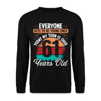 61 Year Old Birthday Idea for Men 61 Birthday - Unisex Sweatshirt - black - Front - Alina (178cm) & Michal (187cm)