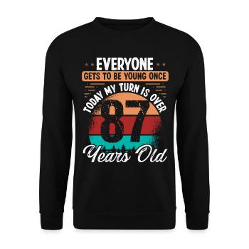 87 Year Old Birthday Idea for Men 87 Birthday - Unisex Sweatshirt - black - Front - Alina (178cm) & Michal (187cm)