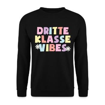 3. Klasse Vibes Schulkind 3. Klasse - Unisex Pullover - Schwarz - Vorne - Alina (178cm) & Michal (187cm)