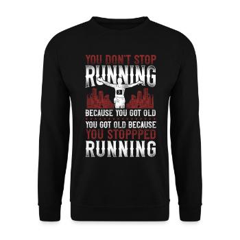 Running Runner Half Marathon - Unisex Pullover - Schwarz - Vorne - Alina (178cm) & Michal (187cm)