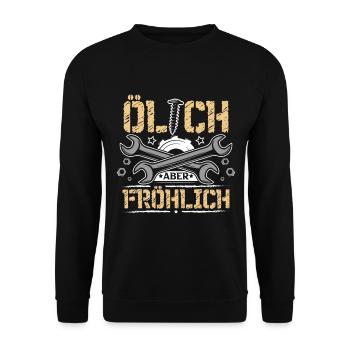 Olich aber Fröhlich - Unisex Pullover - Schwarz - Vorne - Alina (178cm) & Michal (187cm)