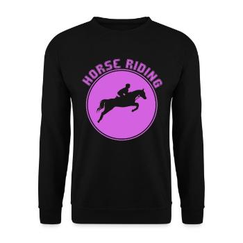 Pferde Reiten - Unisex Pullover - Schwarz - Vorne - Alina (178cm) & Michal (187cm)