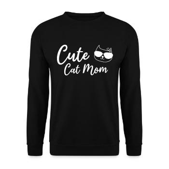Cat Mama Cute Cat Lover - Cute Cat Mom - Unisex Pullover - Schwarz - Vorne - Alina (178cm) & Michal (187cm)