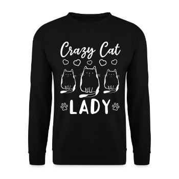 Cat Mama Cute Cat Lover - Crazy Cat Lady - Unisex Pullover - Schwarz - Vorne - Alina (178cm) & Michal (187cm)