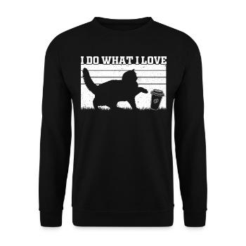 Propriétaire de chat Amoureux des chats Drôle de chat - Sweat-shirt Unisexe - noir - Devant - Alina (178cm) & Michal (187cm)