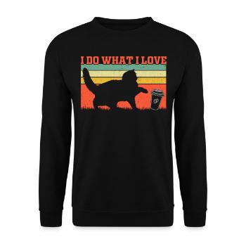 Propriétaire de chat Amoureux des chats Drôle de chat - Sweat-shirt Unisexe - noir - Devant - Alina (178cm) & Michal (187cm)