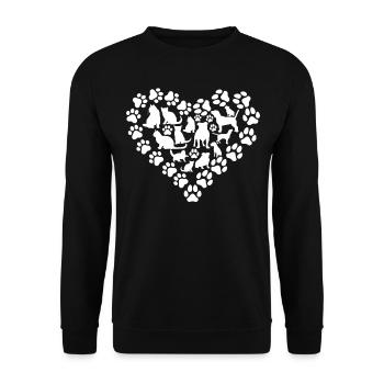 Chat Chien Coeur Amoureux des chiens Propriétaire de chat - Sweat-shirt Unisexe - noir - Devant - Alina (178cm) & Michal (187cm)
