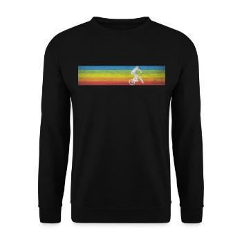 Retro BMX - Unisex Pullover - Schwarz - Vorne - Alina (178cm) & Michal (187cm)