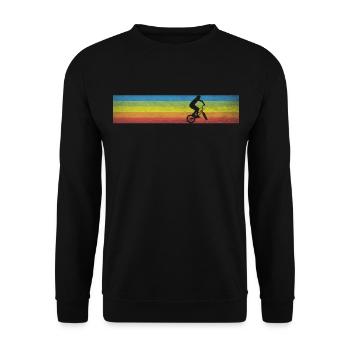 Retro BMX - Unisex Pullover - Schwarz - Vorne - Alina (178cm) & Michal (187cm)