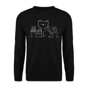 Amoureux des chats Chat mignon - Sweat-shirt Unisexe - noir - Devant - Alina (178cm) & Michal (187cm)