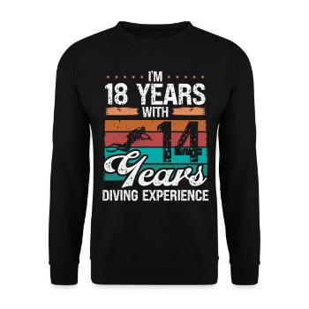32 Birthday Idea Scuba Diving 32 Year Old Diver - Unisex Pullover - Schwarz - Vorne - Alina (178cm) & Michal (187cm)