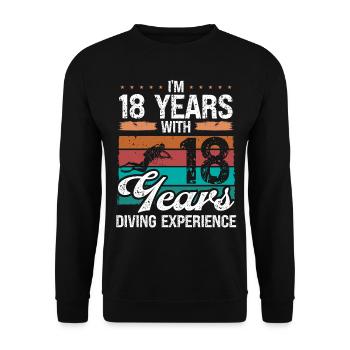36 Idée d’anniversaire Plongée sous-marine Plongeur de 36 ans - Sweat-shirt Unisexe - noir - Devant - Alina (178cm) & Michal (187cm)