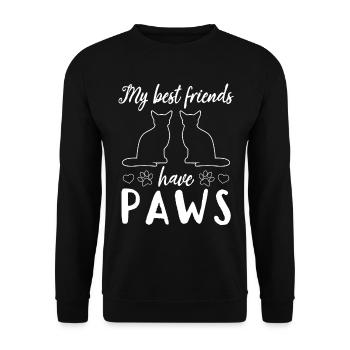 Propriétaire de chat Mes meilleurs amis ont des pattes - Sweat-shirt Unisexe - noir - Devant - Alina (178cm) & Michal (187cm)