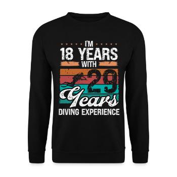 47 Birthday Idea Scuba Diving 47 Year Old Diver - Unisex Pullover - Schwarz - Vorne - Alina (178cm) & Michal (187cm)