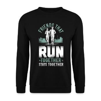 Running Runner Half Marathon - Unisex Sweatshirt - black - Front - Alina (178cm) & Michal (187cm)