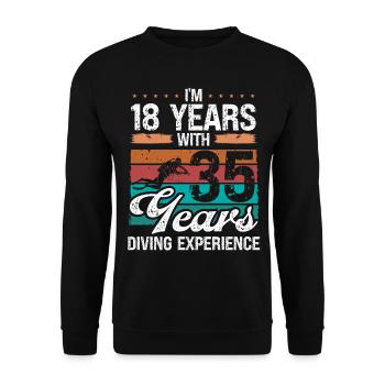 53 Idée d’anniversaire Plongée sous-marine Plongeur de 53 ans - Sweat-shirt Unisexe - noir - Devant - Alina (178cm) & Michal (187cm)