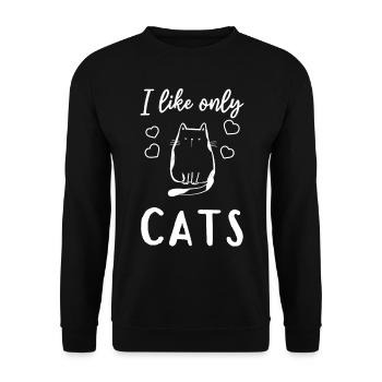 Amoureux des chats - Je n’aime que les chats - Sweat-shirt Unisexe - noir - Devant - Alina (178cm) & Michal (187cm)
