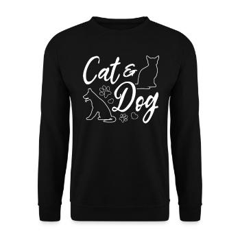 Dog Owner Cat Owner Cat & Dog - Unisex Sweatshirt - black - Front - Alina (178cm) & Michal (187cm)