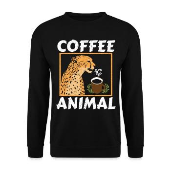 Coffee Animal Cheetah Wild Animal Caffeine - Unisex Sweatshirt - black - Front - Alina (178cm) & Michal (187cm)