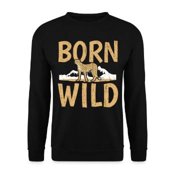 Born Wild Cheetah Wild Animal Animal Keeper - Unisex Sweatshirt - black - Front - Alina (178cm) & Michal (187cm)