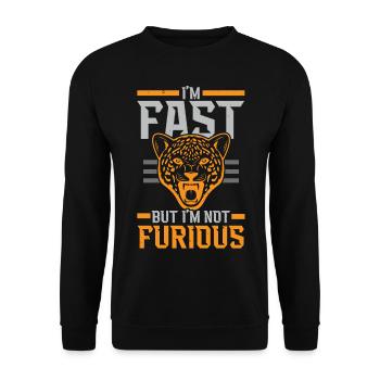 I'm fast but not angry cheetah wildlife - Unisex Sweatshirt - black - Front - Alina (178cm) & Michal (187cm)