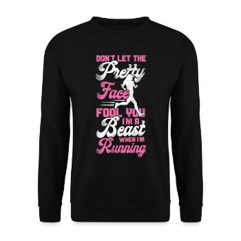 Running Runner Semi-Marathon Fille - Sweat-shirt Unisexe - noir - Devant - Alina (178cm) & Michal (187cm)